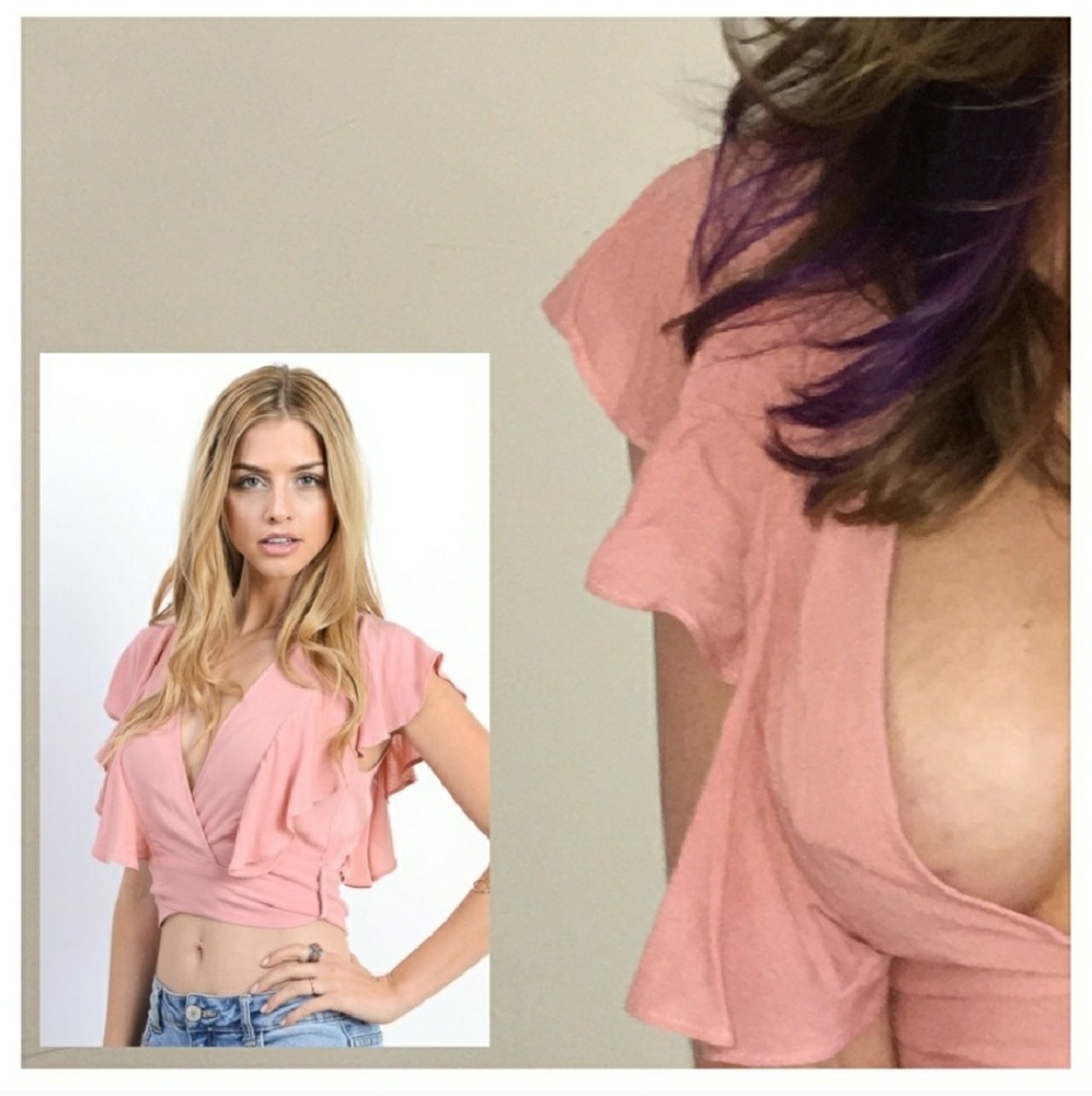 Mauve Ruffle Crop Top